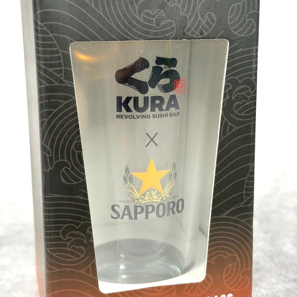 Kura Revolving Sushi Bar x Sapporo Limited Edition Pint Glass New in Box